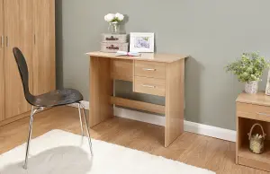 GFW Panama 2 Drawer Study Desk Oak