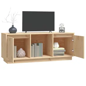 Berkfield TV Cabinet 110.5x35x44 cm Solid Wood Pine