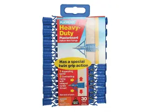 Plasplugs Heavy Duty Plasterboard Fixings (Pack of 30) - XMS24PLUG6