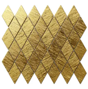 Glass mosaic on mesh for bathroom or kitchen 25cm x 29.2cm - Gold lake