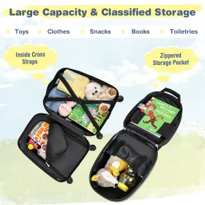 Costway 2PCS 12" 16" ABS Kids Suitcase Backpack Luggage Set School Travel Lightweight