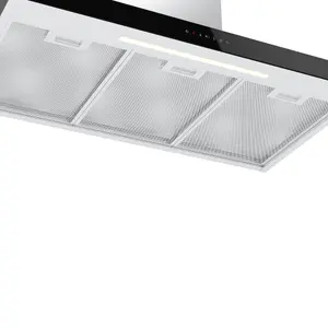 GoodHome AirSensor GHBH90ASBL Glass Box Cooker hood (W)90cm - Brushed stainless steel effect