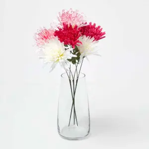 HOMESCAPES Artificial Chrysanthemum Single Stem Set of 3, 60cm