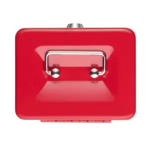 Hardys Metal Cash Box Money Bank Deposit Steel Tin Security Safe Petty Key Lockable - 4" Red