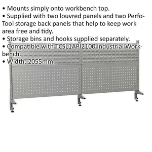 2055mm Back Panel Assembly - Suitable for ys02562 Steel Industrial Workbench