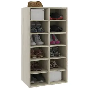 Berkfield Shoe Rack Sonoma Oak 54x34x100.5 cm Engineered Wood