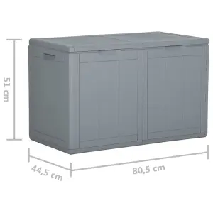 Berkfield Garden Storage Box 180L Grey PP Rattan