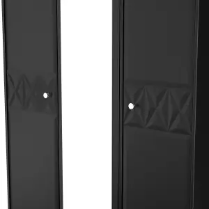 San Jose Ready assembled Contemporary Black Tall Triple Wardrobe With 1 mirror door (H)1960mm (W)1108mm (D)530mm