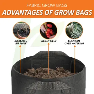 EarlyGrow 5-Pack 30 litres (8 US gallon) Fabric Plant Grow Bags Heavy Duty Breathable Nonwoven Smart Growing Growbag Planter Pot