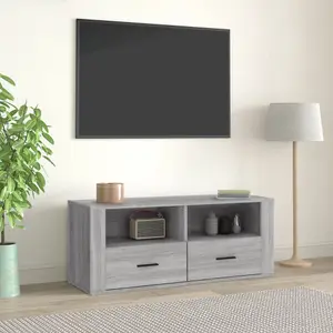 Berkfield TV Cabinet Grey Sonoma 100x35x40 cm Engineered Wood