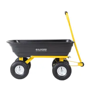 BULLDOZER 200kg Garden Dump Trolley Heavy Duty Polyethylene Tub 75 Litre