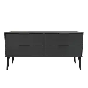 Hong Kong Ready assembled Matt black 4 Drawer Chest of drawers (H)505mm (W)1120mm (D)415mm