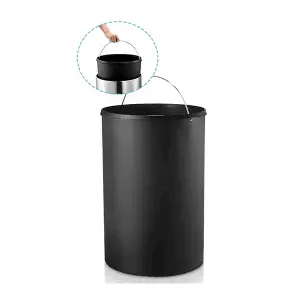 Strong 30L Stainless Steel Slim Indoor Outdoor Slip Resistant Pedal Bin With Removable Inner Bin & Handle