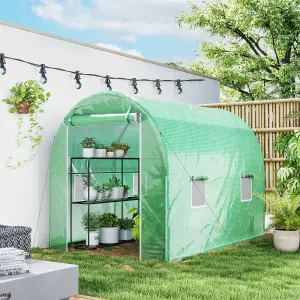 Outsunny Greenhouse Polytunnel Walk-in Grow Plant Steel 3 x 2 m Outdoor