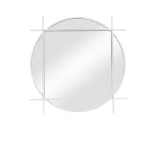 Melody Maison Large Round White Wall Mirror 97cm x 97cm