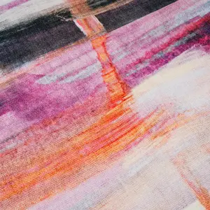 Washable Pink Abstract Designer Office Area Rug 160cm x 230cm