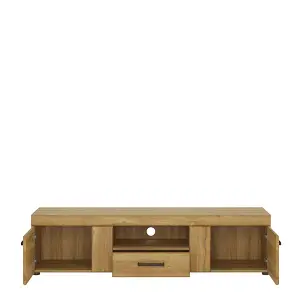 Cortina 2 door 1 drawer wide TV cabinet in Grandson Oak