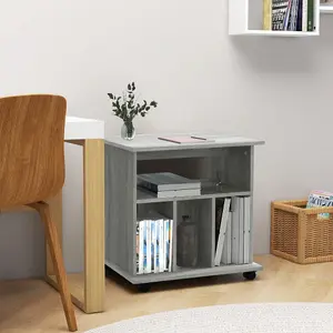 Berkfield Rolling Cabinet Grey Sonoma 60x45x60 cm Engineered Wood