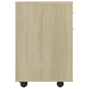 Berkfield Rolling Cabinet Sonoma Oak 45x38x54 cm Engineered Wood