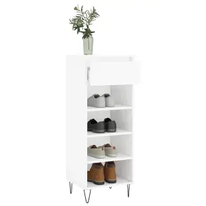 Shoe Cabinet High Gloss White 40x36x105 cm Engineered Wood