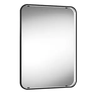 Sensio Black Rectangular Wall-mounted Bathroom Illuminated mirror (H)50cm (W)39cm