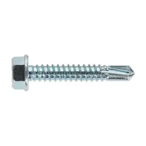 Sealey Self-Drilling Screw 6.3 x 38mm Hex Head Zinc Pack of 100 SDHX6338