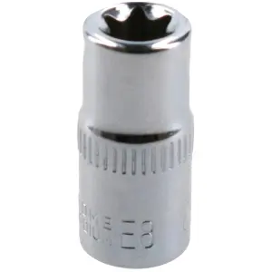 E8 Female Torx Socket Star Bit 1/4" Drive Standard External Chrome Vanadium