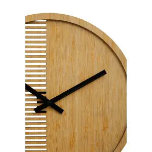 Interiors By Premier Contemporary Small Wooden Wall Clock, Large Wood Dial Clock In Kitchen, Easily Maintained Large Wall Clock