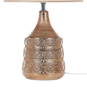 Ceramic Table Lamp Golden Brown WARI