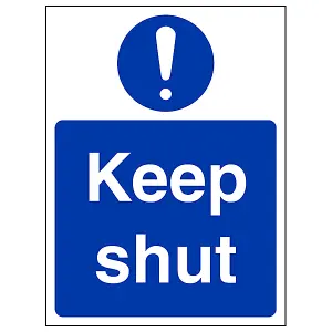 Keep Shut Mandatory Fire Door Sign - Rigid Plastic - 150x200mm (x3)