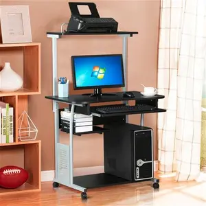 Computer Desk With Shelf Yaheetech Colour: Black