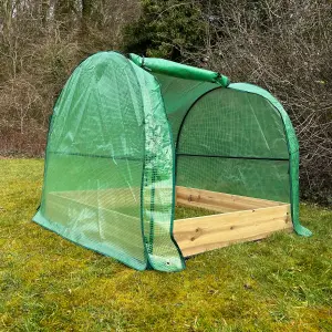 Wooden Raised Vegetable Bed & Reinforced Grow Tunnel (122cm x 100cm)