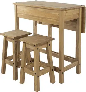 Bennett 2 - Person Drop Leaf Pine Solid Wood Dining Set Fernleaf