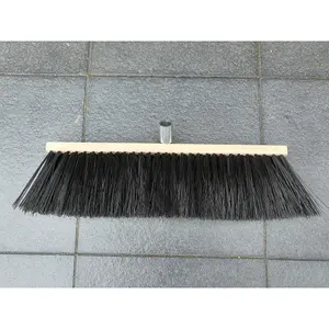 Traditional Wooden Broom with Extra Long Medium Soft Bristles (50 cm / 19.5 in, No Handle)