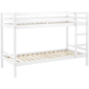 Io European Single (90 x 200cm) Solid Wood Standard Bunk Bed White