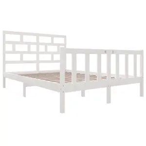 Berkfield Bed Frame White Solid Wood Pine 120x200 cm