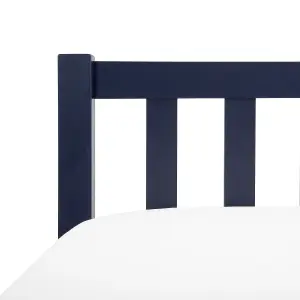 Wooden EU King Size Bed Navy Blue FLORAC