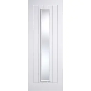 Mexicano Clear Glazed Primed White Internal Door 204 cm H x 72.6 cm W x 4 cm D