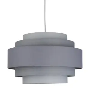 First Choice Lighting Pair of Grey Ombre 5 Tier Light Shades