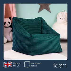 icon Kids Morgan Corduroy Armchair Bean Bag Teal Green Childrens Bean Bags