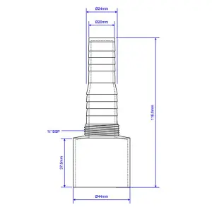 McAlpine WMF3 Straight Nozzle for connection to  Multifit