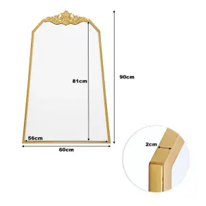 Wall Mounted Gold Metal Framed Decorative Framed Mirror W 600mm x H 900mm