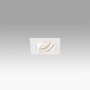 Luminosa Rad 1 Light Square Tiltable Recessed Spotlight White, GU10