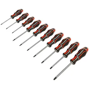 10 PACK Premium Soft Grip Screwdriver Set - TRX Star Security Various Sizes RED