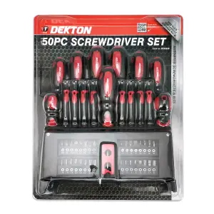 Dekton 50pc Magnetic Precision Torx Pozi Hex Slotted Phillips Screwdriver Set