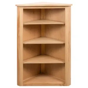 Berkfield Corner Shelf 59x36x100 cm Solid Oak Wood