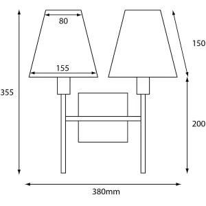 Elstead Lucerne Wall 2 Light Brushed Nickel with Grey Shade