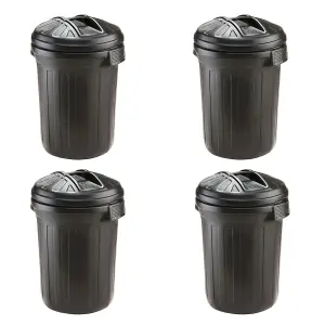 1x Large 80 Litre Heavy Duty Shatterproof Waterproof Indoor Outdoor Rubbish Bin With Lid