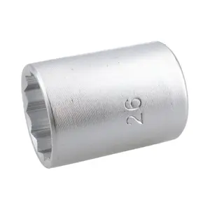 26mm 3/4" Drive Socket 12 Sided 48mm HGV Satin Finish Chrome Vanadium Steel