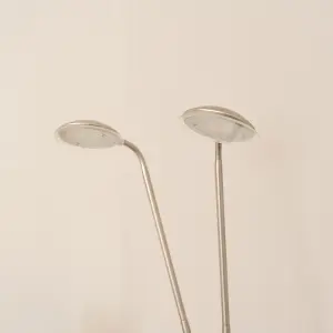 ValueLights Beata Brushed Chrome Integrated LED 2 Way Floor Lamp